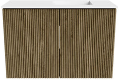 JOYA 60cm toiletmeubel kleur Dusk. Wastafel FAYE positie Rechts 1 kraangat kleur Talc.