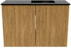 JOYA 60cm toiletmeubel kleur Oak. Wastafel FAYE positie Rechts 1 kraangat kleur Urban.