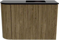 JOYA 61,6cm toiletmeubel ronding links kleur Dusk. Wastafel FAYE positie Rechts Zonder kraangat kleur Urban.