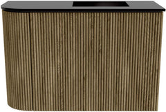 JOYA 61,6cm toiletmeubel ronding links kleur Dusk. Wastafel FAYE positie Rechts 1 kraangat kleur Urban.