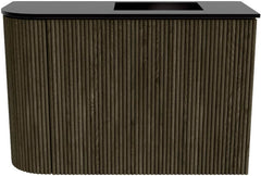 JOYA 61,6cm toiletmeubel ronding links kleur Shadow. Wastafel FAYE positie Rechts 1 kraangat kleur Urban.