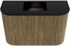 JOYA 63,2cm toiletmeubel ronding links + rechts kleur Dusk. Wastafel FAYE positie Midden Zonder kraangat kleur Urban.