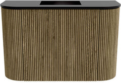 JOYA 63,2cm toiletmeubel ronding links + rechts kleur Dusk. Wastafel FAYE positie Midden Zonder kraangat kleur Urban.