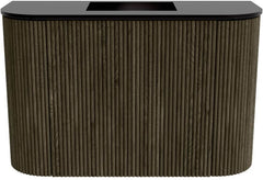 JOYA 63,2cm toiletmeubel ronding links + rechts kleur Shadow. Wastafel FAYE positie Midden Zonder kraangat kleur Urban.