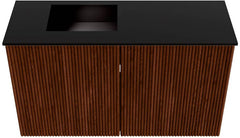 JOYA 70cm toiletmeubel kleur Ruby. Wastafel FAYE positie Links Zonder kraangat kleur Urban.