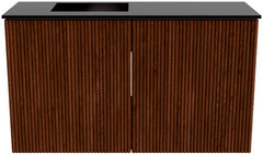 JOYA 70cm toiletmeubel kleur Ruby. Wastafel FAYE positie Links Zonder kraangat kleur Urban.