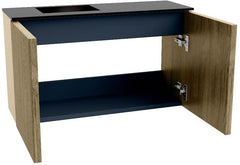 JOYA 70cm toiletmeubel kleur Dusk. Wastafel FAYE positie Links 1 kraangat kleur Urban.