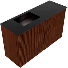 JOYA 70cm toiletmeubel kleur Ruby. Wastafel FAYE positie Links 1 kraangat kleur Urban.