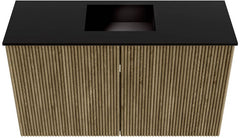 JOYA 70cm toiletmeubel kleur Dusk. Wastafel FAYE positie Midden Zonder kraangat kleur Urban.