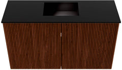 JOYA 70cm toiletmeubel kleur Ruby. Wastafel FAYE positie Midden Zonder kraangat kleur Urban.