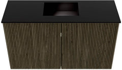 JOYA 70cm toiletmeubel kleur Shadow. Wastafel FAYE positie Midden Zonder kraangat kleur Urban.