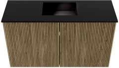 JOYA 70cm toiletmeubel kleur Dusk. Wastafel FAYE positie Midden 1 kraangat kleur Urban.