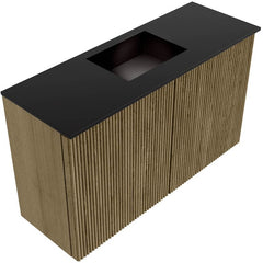 JOYA 70cm toiletmeubel kleur Dusk. Wastafel FAYE positie Midden 1 kraangat kleur Urban.