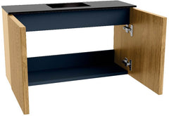 JOYA 70cm toiletmeubel kleur Oak. Wastafel FAYE positie Midden 1 kraangat kleur Urban.