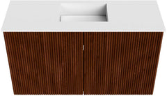 JOYA 70cm toiletmeubel kleur Ruby. Wastafel FAYE positie Midden 1 kraangat kleur Talc.