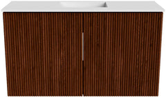 JOYA 70cm toiletmeubel kleur Ruby. Wastafel FAYE positie Midden 1 kraangat kleur Talc.