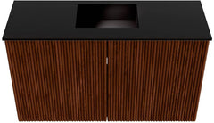 JOYA 70cm toiletmeubel kleur Ruby. Wastafel FAYE positie Midden 1 kraangat kleur Urban.