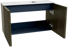 JOYA 70cm toiletmeubel kleur Shadow. Wastafel FAYE positie Midden 1 kraangat kleur Talc.