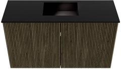 JOYA 70cm toiletmeubel kleur Shadow. Wastafel FAYE positie Midden 1 kraangat kleur Urban.