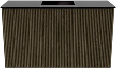 JOYA 70cm toiletmeubel kleur Shadow. Wastafel FAYE positie Midden 1 kraangat kleur Urban.