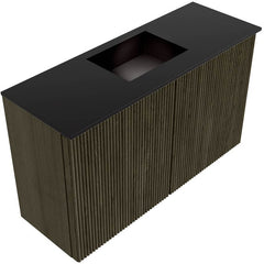 JOYA 70cm toiletmeubel kleur Shadow. Wastafel FAYE positie Midden 1 kraangat kleur Urban.