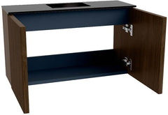 JOYA 70cm toiletmeubel kleur Walnut. Wastafel FAYE positie Midden 1 kraangat kleur Urban.