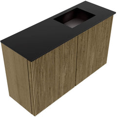 JOYA 70cm toiletmeubel kleur Dusk. Wastafel FAYE positie Rechts Zonder kraangat kleur Urban.