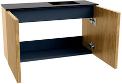 JOYA 70cm toiletmeubel kleur Oak. Wastafel FAYE positie Rechts Zonder kraangat kleur Urban.