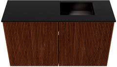 JOYA 70cm toiletmeubel kleur Ruby. Wastafel FAYE positie Rechts Zonder kraangat kleur Urban.