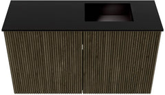 JOYA 70cm toiletmeubel kleur Shadow. Wastafel FAYE positie Rechts Zonder kraangat kleur Urban.