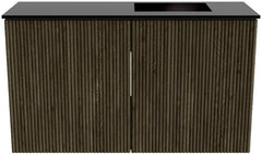 JOYA 70cm toiletmeubel kleur Shadow. Wastafel FAYE positie Rechts Zonder kraangat kleur Urban.