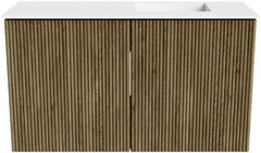 JOYA 70cm toiletmeubel kleur Dusk. Wastafel FAYE positie Rechts 1 kraangat kleur Talc.