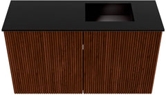 JOYA 70cm toiletmeubel kleur Ruby. Wastafel FAYE positie Rechts 1 kraangat kleur Urban.