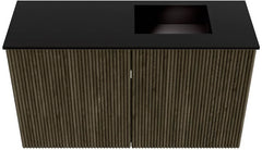 JOYA 70cm toiletmeubel kleur Shadow. Wastafel FAYE positie Rechts 1 kraangat kleur Urban.