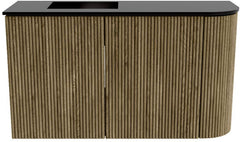 JOYA 71,6cm toiletmeubel ronding rechts kleur Dusk. Wastafel FAYE positie Links 1 kraangat kleur Urban.