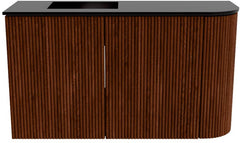 JOYA 71,6cm toiletmeubel ronding rechts kleur Ruby. Wastafel FAYE positie Links 1 kraangat kleur Urban.