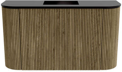 JOYA 73,2cm toiletmeubel ronding links + rechts kleur Dusk. Wastafel FAYE positie Midden Zonder kraangat kleur Urban.