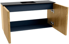 JOYA 80cm toiletmeubel kleur Oak. Wastafel FAYE positie Midden Zonder kraangat kleur Urban.