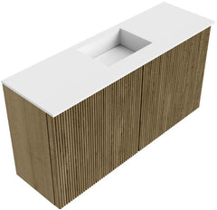 JOYA 80cm toiletmeubel kleur Dusk. Wastafel FAYE positie Midden 1 kraangat kleur Talc.