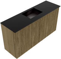 JOYA 80cm toiletmeubel kleur Dusk. Wastafel FAYE positie Midden 1 kraangat kleur Urban.