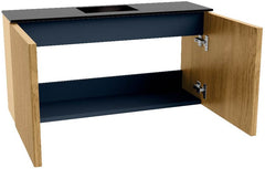 JOYA 80cm toiletmeubel kleur Oak. Wastafel FAYE positie Midden 1 kraangat kleur Urban.