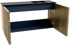 JOYA 80cm toiletmeubel kleur Dusk. Wastafel FAYE positie Rechts 1 kraangat kleur Urban.