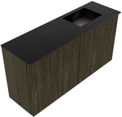 JOYA 80cm toiletmeubel kleur Shadow. Wastafel FAYE positie Rechts 1 kraangat kleur Urban.