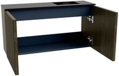 JOYA 80cm toiletmeubel kleur Shadow. Wastafel FAYE positie Rechts 1 kraangat kleur Urban.