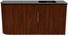 JOYA 81,6cm toiletmeubel ronding links kleur Ruby. Wastafel FAYE positie Rechts Zonder kraangat kleur Urban.