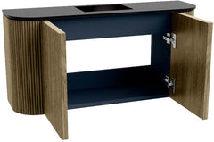 JOYA 83,2cm toiletmeubel ronding links + rechts kleur Dusk. Wastafel FAYE positie Midden Zonder kraangat kleur Urban.