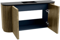 JOYA 83,2cm toiletmeubel ronding links + rechts kleur Dusk. Wastafel FAYE positie Midden 1 kraangat kleur Urban.