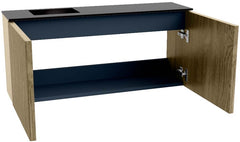 JOYA 90cm toiletmeubel kleur Dusk. Wastafel FAYE positie Links Zonder kraangat kleur Urban.