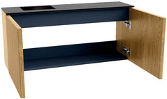 JOYA 90cm toiletmeubel kleur Oak. Wastafel FAYE positie Links Zonder kraangat kleur Urban.