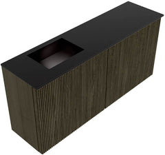 JOYA 90cm toiletmeubel kleur Shadow. Wastafel FAYE positie Links 1 kraangat kleur Urban.